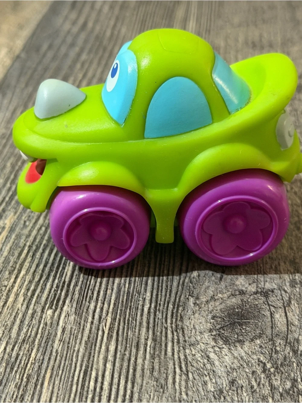 Playskool Wheel Pals Green Car Toy Purple Flower Wheels Toddler Push Vehicle